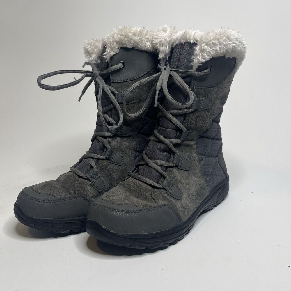 Columbia Ice Maiden II BL1581-051 Snow Boots Women's 8.5 Gray Waterproof